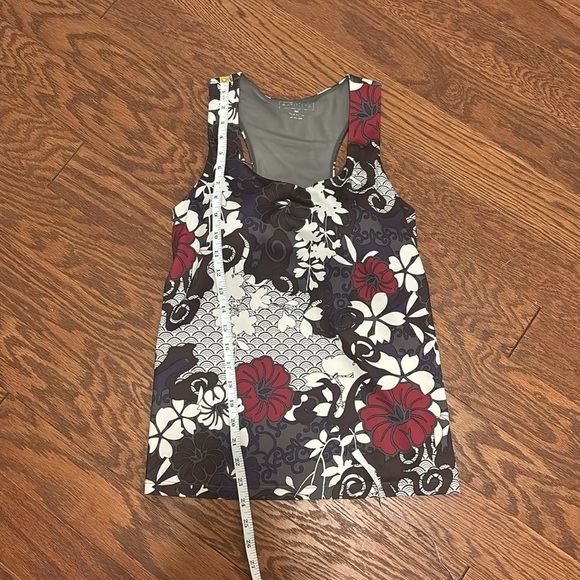 Athleta Floral Racerback Tank Top with Shelf Bra Size 36c - Picture 3 of 7